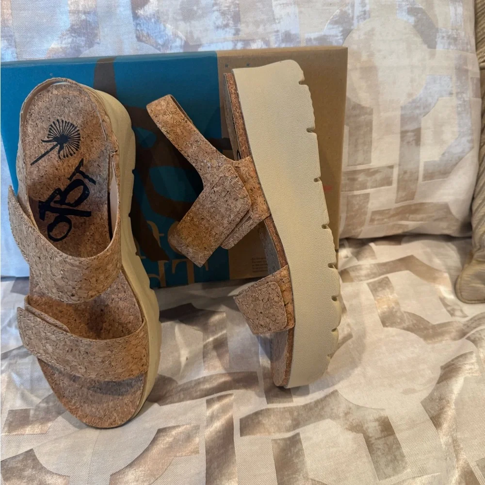 Little Miss Cork Platform Sandals - Natural Brown